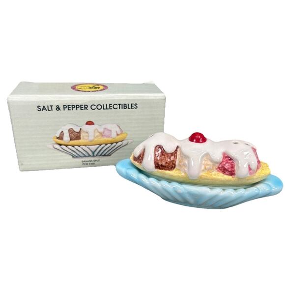 HTF Vintage Five & Dime Salt And Pepper Shakers “Banana Split” 1991 #368 NEW - Picture 1 of 8